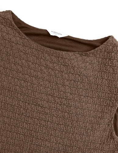 U.S. Polo Assn. Women Women's Textured Fitted Midi Sheath Dress (UWSS26DRS237_Brown_L)