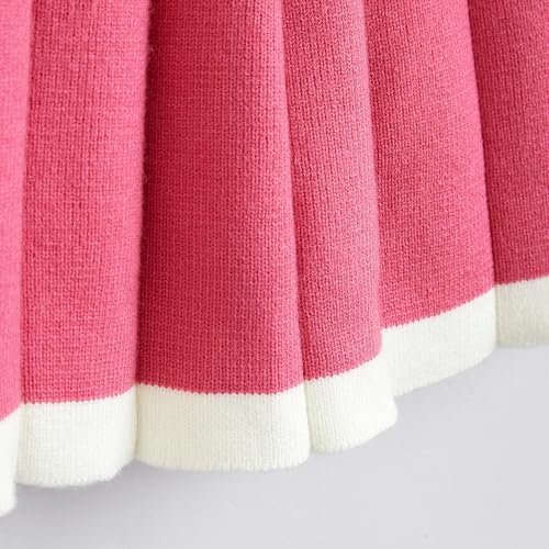 Hopscotch Girls Full Sleeves Pink 2-Pc Floral Applique Sweater & Skirt (3-4 Years)