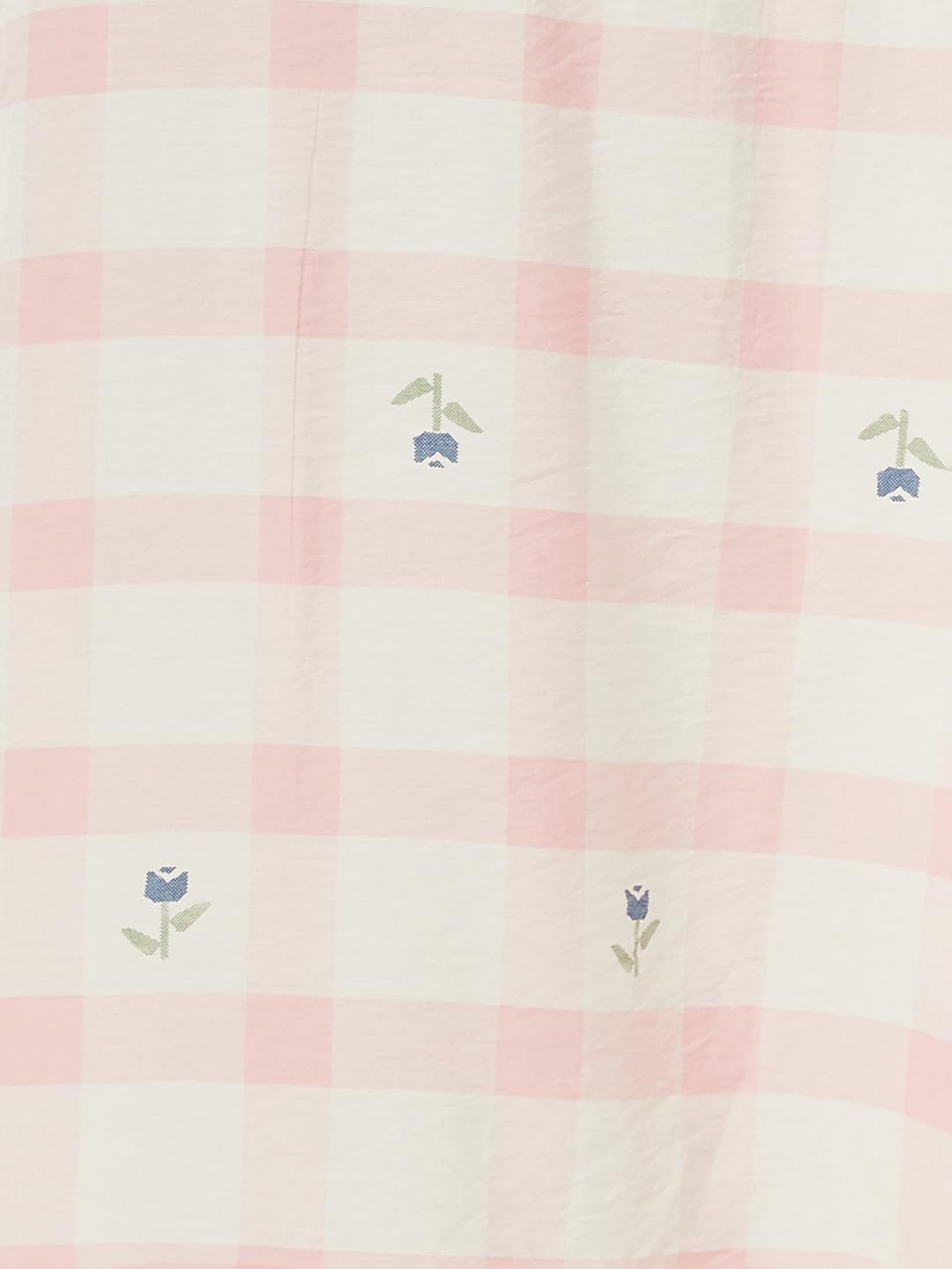 Max Women Checked Shirt Dress (White_L)