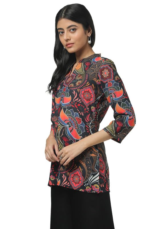 Soch Womens Black Crepe Ethnic Motifs Tunic