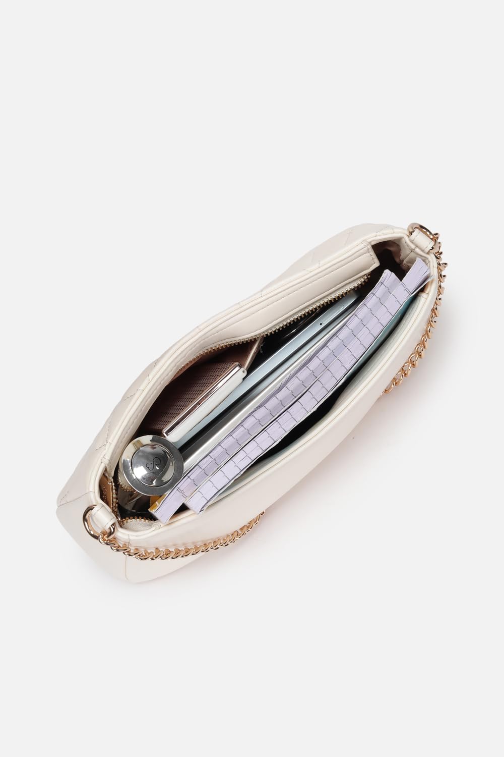 Allen Solly Geometric Quilted Baguette Shoulder Bag