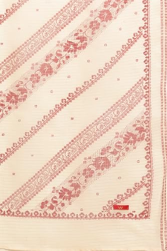 W for Women White Geometric Print Kota Dupatta_24FEW82193-123016_Free Size