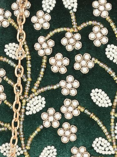 TOOBA Women's Green P Handicraft Beautiful Bling Box Clutch Bag for Wedding, Banquet, Gift Family, & Friends
