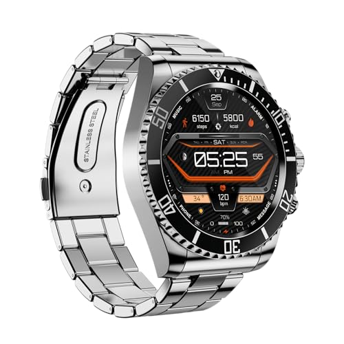 Deedlite Nexus Pro Smartwatch for Men, Rugged Titanium Design, Bluetooth Calling, Health Monitor, Compatible with iOS Android (Onyx)