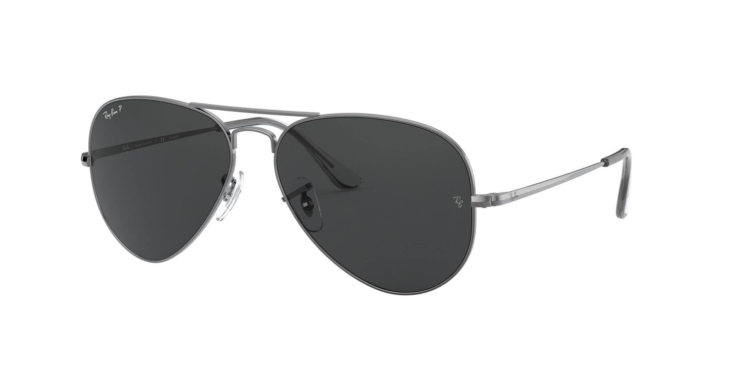 Ray-Ban Unisex Polarized Grey Lens Pilot Sunglasses - 0RB3689004/4858