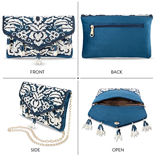 Peora Clutch Purses for Women Wedding Handmade Evening Handbags Party Bridal Clutch (C34B)