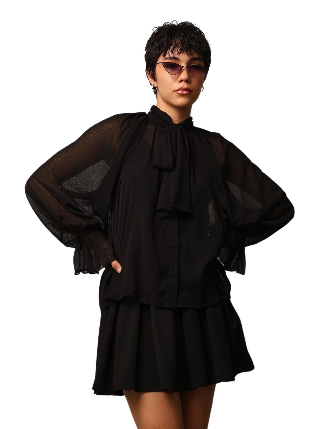 ONLY Women's Regular Fit Black Top