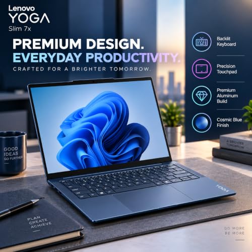 Lenovo Yoga Slim 7X Gen 11 14-inch/35.56cm WUXGA OLED Laptop, Snapdragon X2 Plus 6-Core, 16GB LPDDR5X RAM, 512GB SSD, Integrated Graphics, Windows 11 SL, MS Office 2024