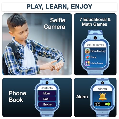 sekyo Carepal Pro (Smartchoice) 4G Kids Smart Watch | Video Call, Accurate & Live GPS Location |App Control, Family Chat, Pedometer, Safe Zone, SOS, Good Habit Coach | SmartWatch for Kids, Boys/Girls