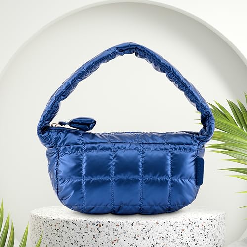 Fastrack Nylon Zipper Closure Women's Casual Shoulder Bag (Blue, SMALL)