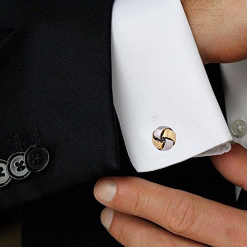 TRIPIN Cufflinks for Men Silver Golden Colour Knot for Office Corporate Party French Cuff Shirts Shirt Suit Blazer in A Gift Box TSBBPGOLDSIL234