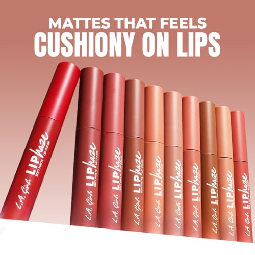 L.A. Girl Lip Haze Soft Matte Liquid Lipstick(Flirty), 3ml – Lightweight, Long-Lasting & Non-Drying Formula | Velvet Finish Multipurpose Lip & Cheek Tint for Indian Skin Tones