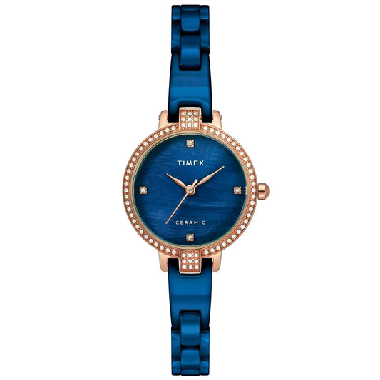 TIMEX Ceramic Analogue Blue Dial Women Watch-Wtitwel15702, Bandcolor-Blue