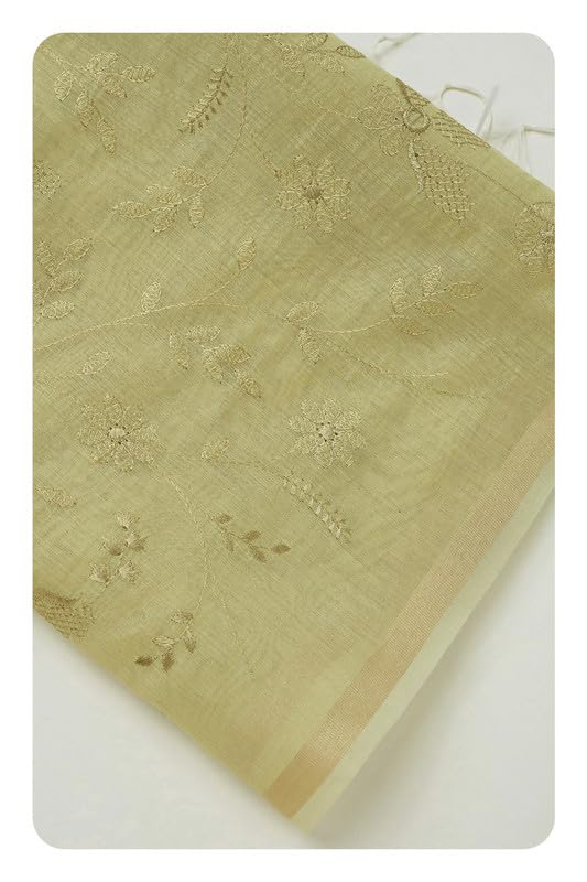 Soch Womens Light Green Polyester Embroidered Dupatta