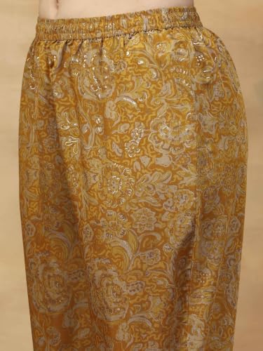 Rangriti Viscose Blend Printed A-Line Festive Kurta With Salwar