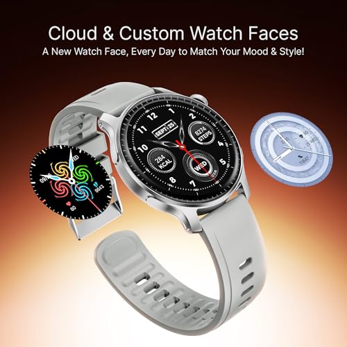 boAt Ultima Prime smartwatch with 1.43” AMOLED Display, AOD, Personalized Fitness Nudges, Functional Crown,100+ Sports Modes, Create Your Own Watchface, smartwatch for man and Woman (Silver Mist)