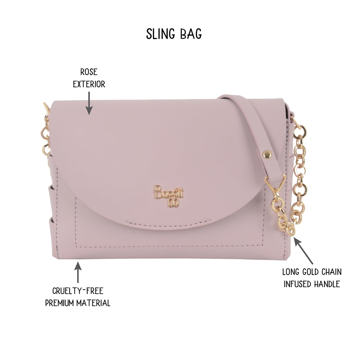 Baggit Women Rose Xxs Size Satchel Sling Bag | Ladies Stylish Casual Cross Body Purse Handbag