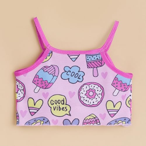 Hoscotch Girls All Over Print Pink Sleeveless Short Set For Ages (5-6 Years)