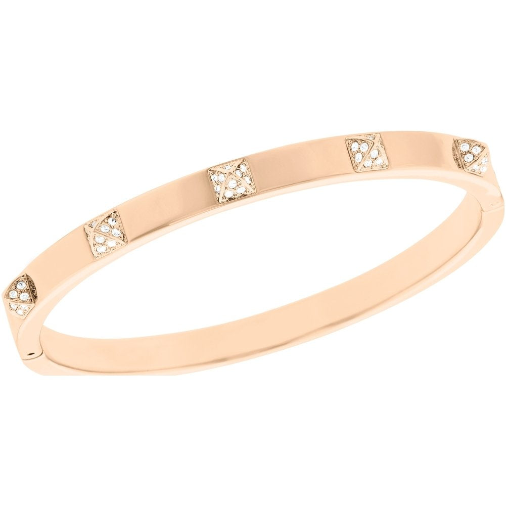 Swarovski Dextera bangle, White, Rose gold-tone finish