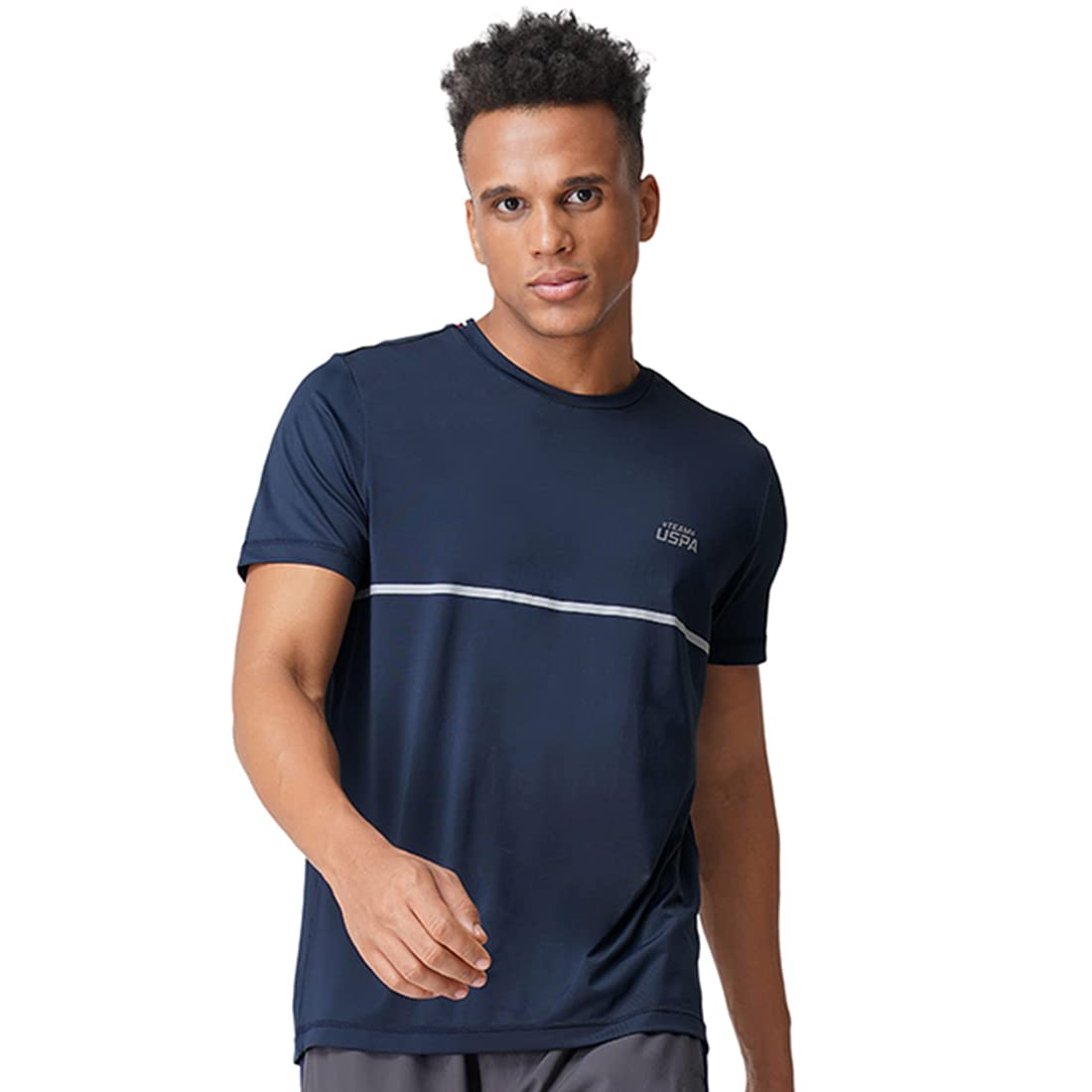 U.S. POLO ASSN. Men's Polyester Regular Fit Activewear T-Shirt Navy M (Pack of 1)