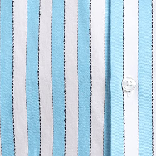 Color Plus Men's Full Sleeve Tailored Fit Medium Blue Casual Shirt