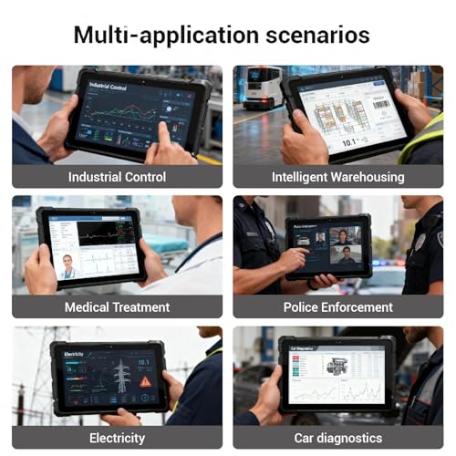 HEIGAOLAPC Rugged Tablet, 12 Alder Lake N100 Tablet, Windows 11 Pro 16GB RAM 256GB eMMC Tablet PC, 10.1" tablet, 8000mAh battery for USB3.0 / WiFi/BT5.0 / FHD field workers