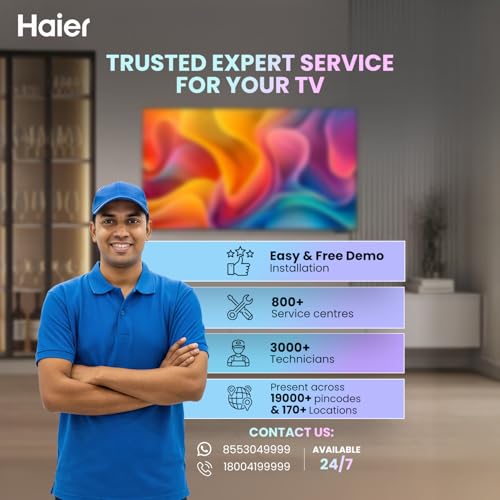 Haier H5E Series 108cm (43) 4K Ultra HD Smart LED Google TV 43H5E