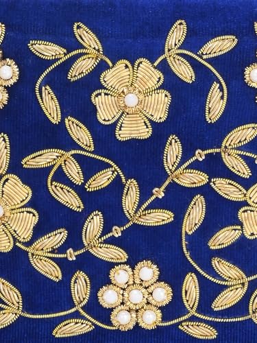 TOOBA Blue Handicraft Beautiful Bling Box Clutch Bag for Wedding, Gift Family & Friends
