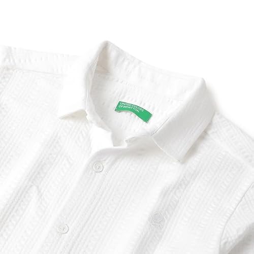 United Colors of Benetton Regular Fit Spread Collar Self Design Shirt
