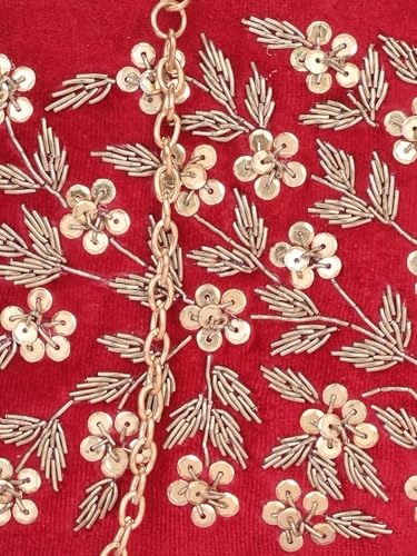 TOOBA Red Handicraft Beautiful Bling Box Clutch Bag for Wedding, Gift Family & Friends