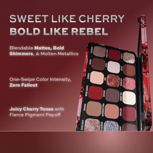 Makeup Revolution Forever Flawless Palette Cherry Rebel Red – Bold Reds & Pinks – Intense Pigmentation & Blendability