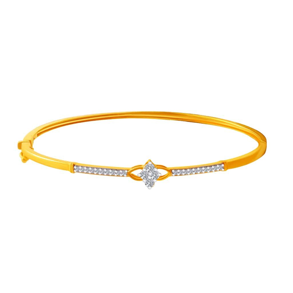 P.C. Chandra Jewellers 18Kt Yellow Gold And Diamond Bangle For Women