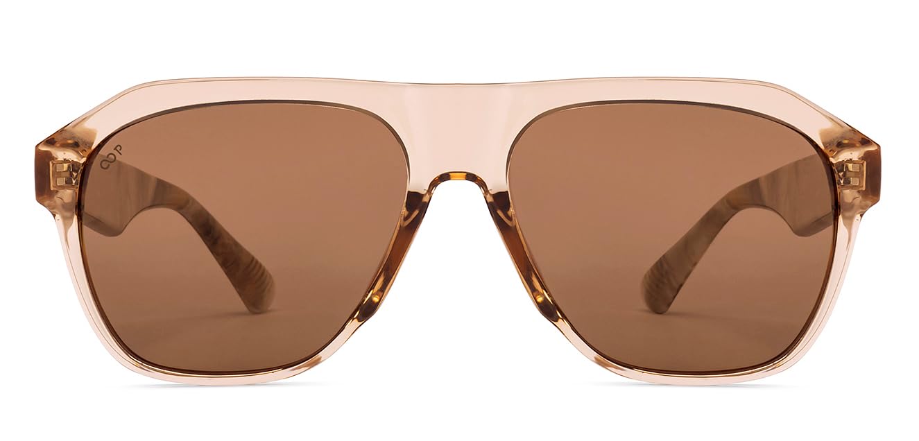 Vincent Chase By Lenskart | Brown Full Rim Square | Marble Collection | Branded and Stylish Sunglasses | Polarized and 100% UV Protected | For Men & Women | Large | VCS000067