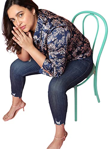 Vero Moda Curve Women's Floral Relaxed Fit Shirt (292063101-Navy Peony_Navy M)