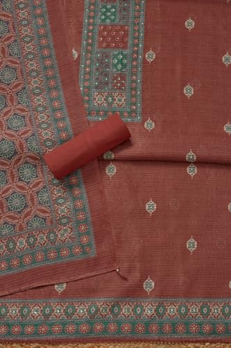 Soch Womens Earth Art Silk Ethnic Motifs Unstitched Dress Material With Sequins