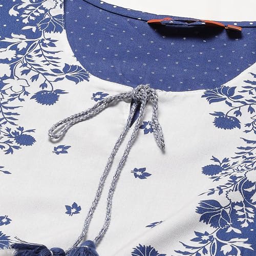 Rangriti Women's Regular Fit Blouse (RMMINDIETO18297SS23NBLUE_Blue