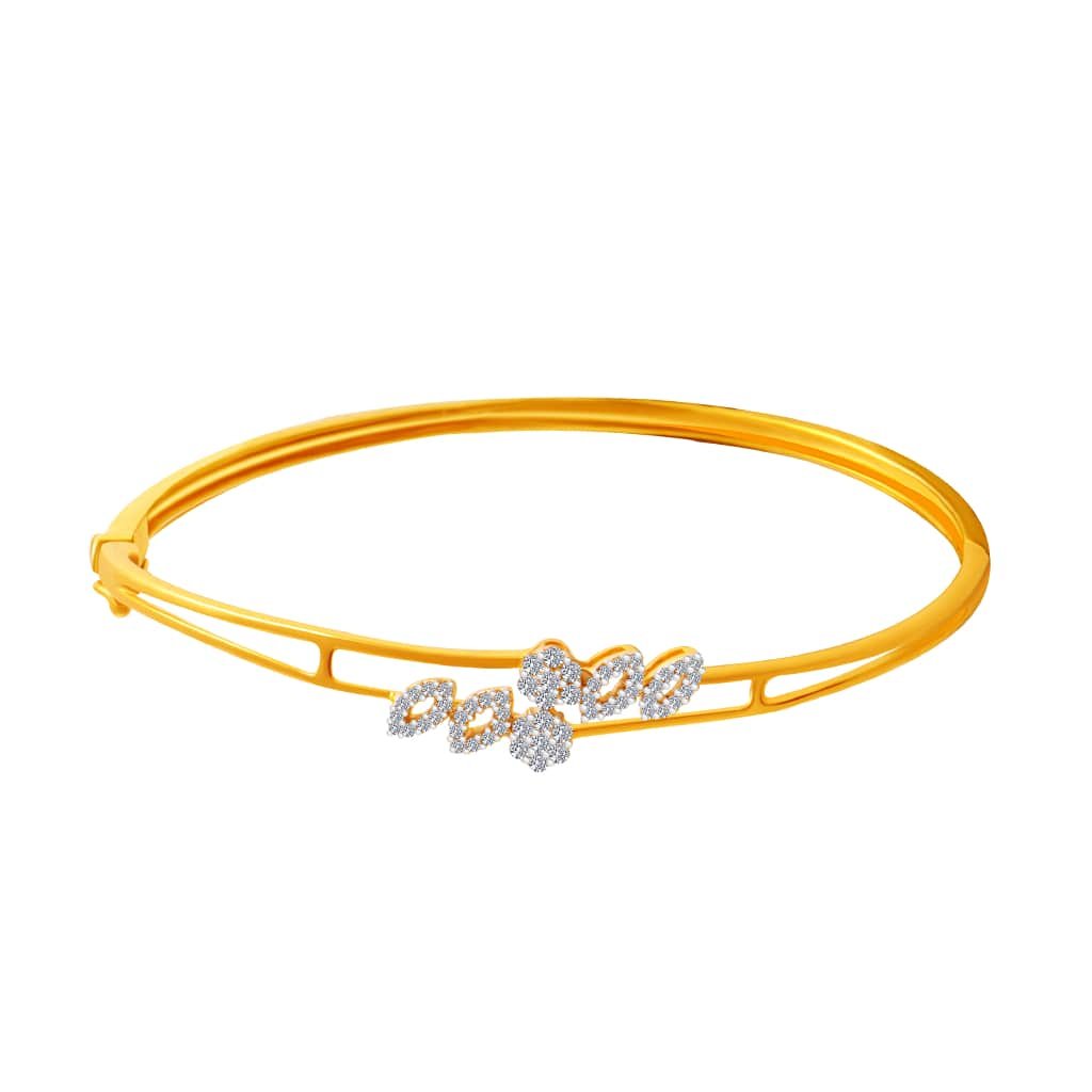 P.C. Chandra Jewellers 18Kt Yellow Gold And Diamond Bangle For Women