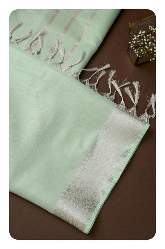 Soch Womens Sea Green Polyester Solid Dupatta