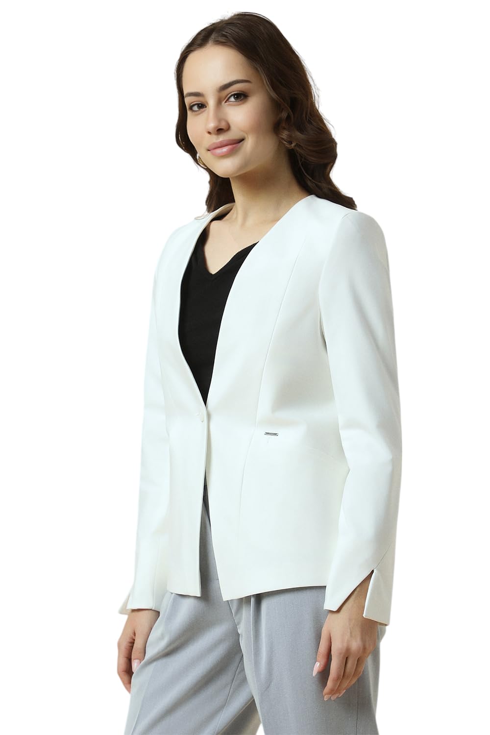 Allen Solly Women's Blazer (AHBZWRGF764431_White