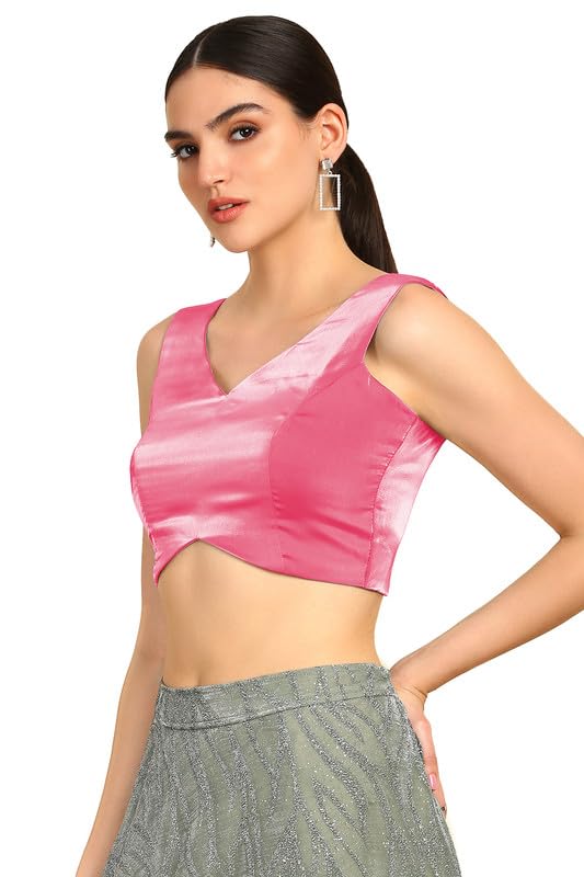 Soch Womens Fuchsia V-Neck Princess Line Tissue Padded Blouse