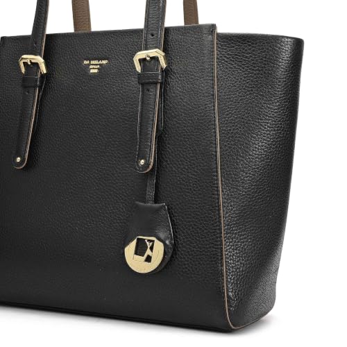 Da Milano Leather Tote Bag for Women - Black (LB-0369S)
