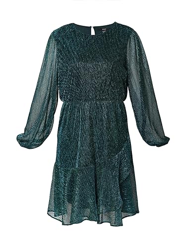VERO MODA Women Textured Polyester Knee Length Green A-Line Dress