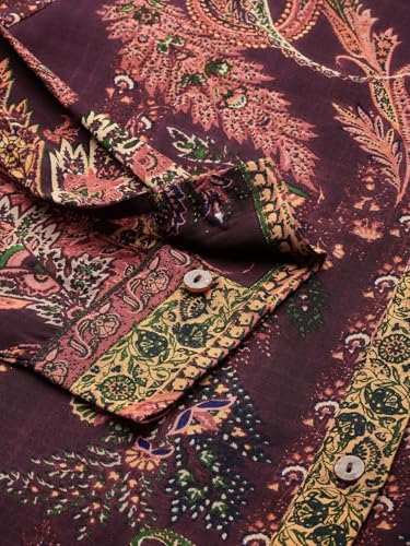 Aarke Ritu Kumar Wine Tuberose Full Sleeve Shirt with Camisole