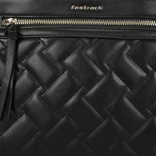 Fastrack Metroweave Satchel | Women’s Faux-Leather Satchel| Quilted Design, Gold Hardware & Dual Carry Options