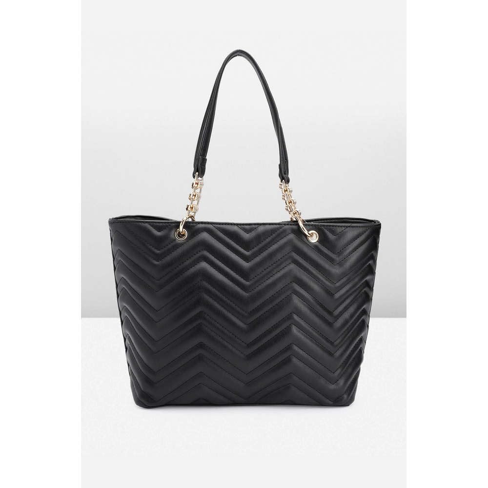 Anne Klein Faux Leather Zipper Closure Women's Tote Bag (Black, XL)