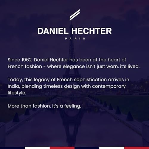Daniel Hechter Paris Bercy Collection Modern Multi Functional Watch for Men with Square Dial and Silicon Band-DHM1001 (Dial: Black Strap: Red)