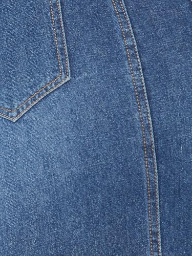 Max Women Washed Denim Skirt (Blue_36)