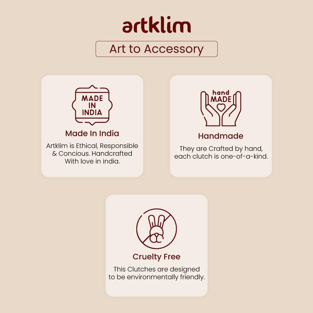 Artklim Women’s Fashionista Printed Clutch Bag | Stylish Ethnic Ladies Evening Handbag for Party Casual, Bridal and Wedding Use | Box Style Clutch Purse with Detachable Metal Chain Strap (Pink)
