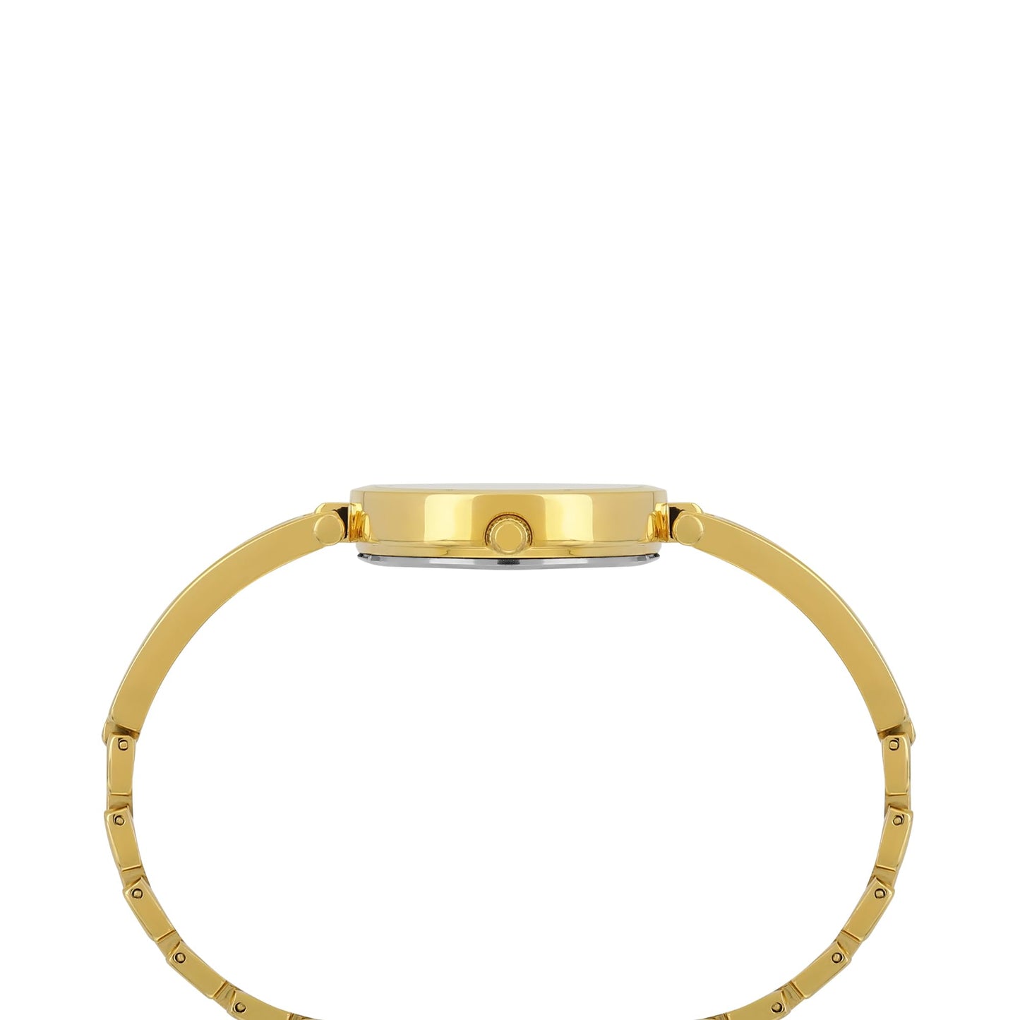 TIMEX Analog Watch for Women with Mother of Pearl Green Round Dial & Gold Brass Bracelet Band Water Resistant Women's Wrist Watches - TWEL200SMU03