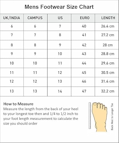 Campus Men's Hood D.Gry/R.BLU Sneakers - 6UK/India 22G-974A
